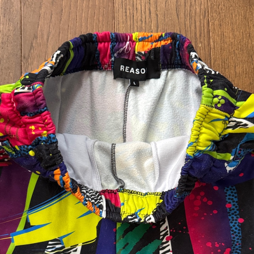 Reason Men's Neon Graphic Shorts - Black, Blue, Neon Green, Pink, Orange - Picture 2 of 4